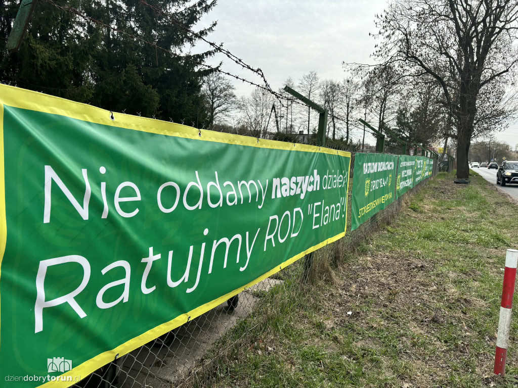 Banery sprzeciwu na ROD Elana