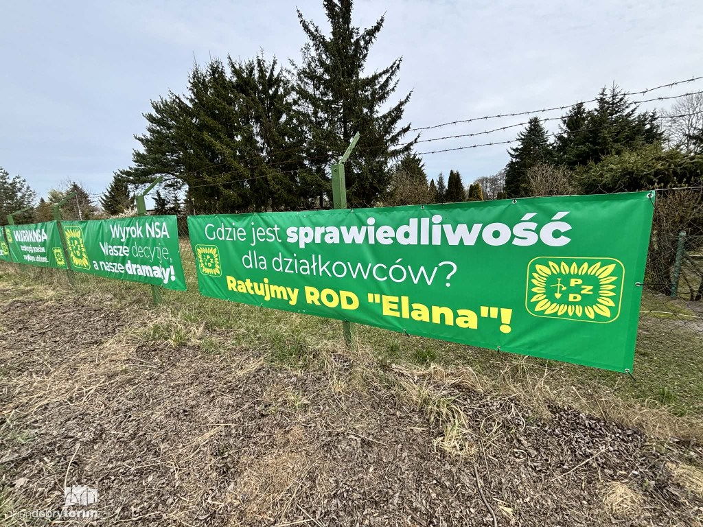 Banery sprzeciwu na ROD Elana