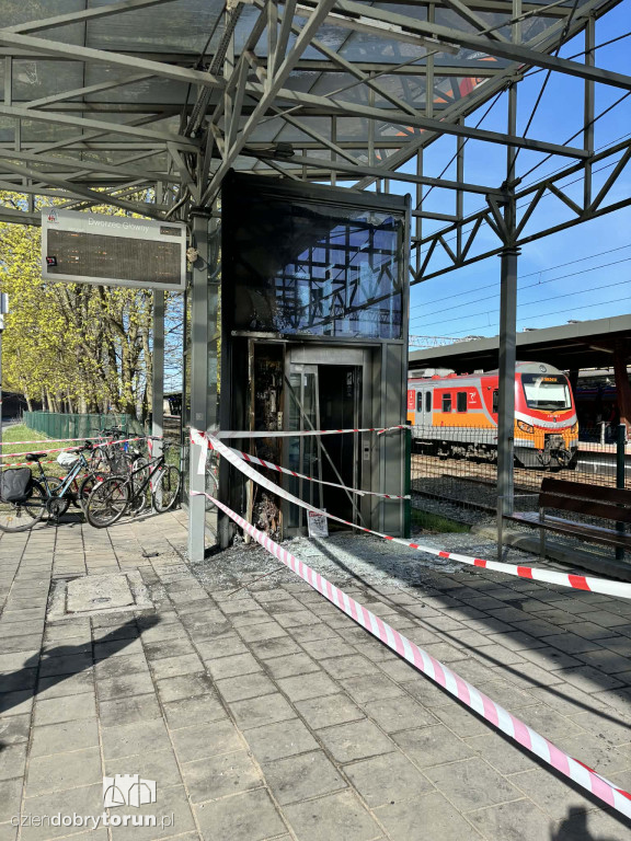 Pożar na Dworcu Głównym w Toruniu