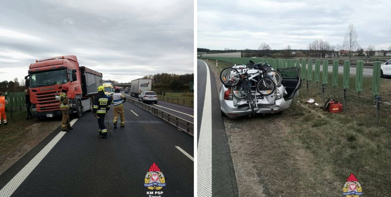 Wypadek na A1. Trzy osoby ranne