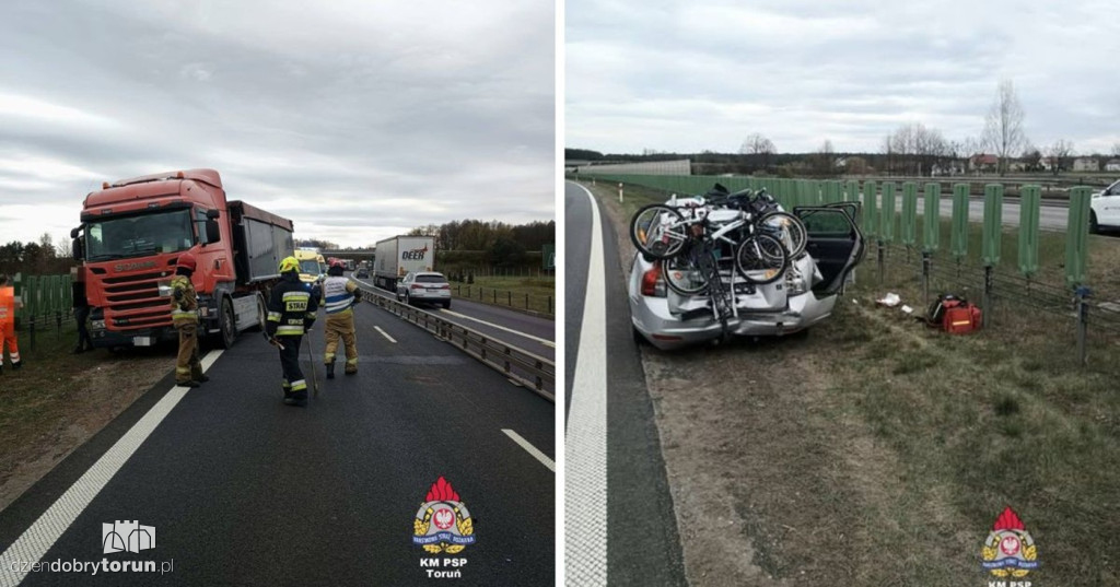 Wypadek na A1. Trzy osoby ranne