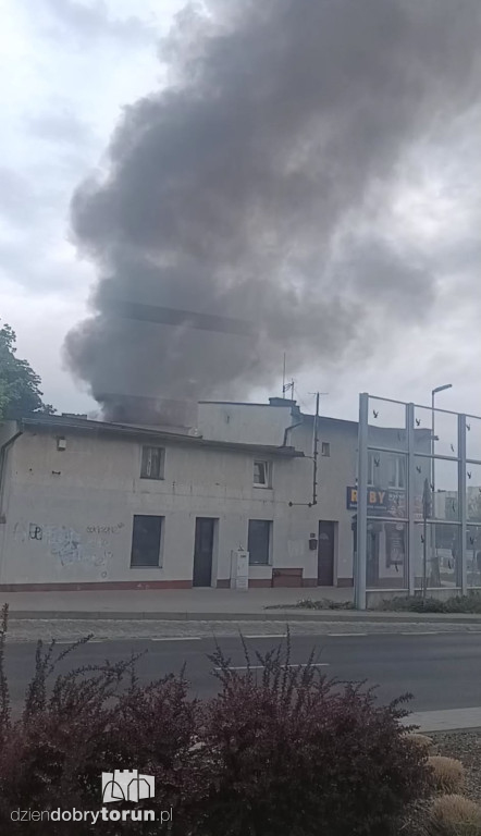 Pożar pustostanu w Toruniu
