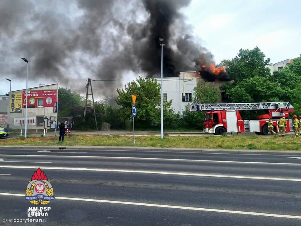 Pożar pustostanu w Toruniu