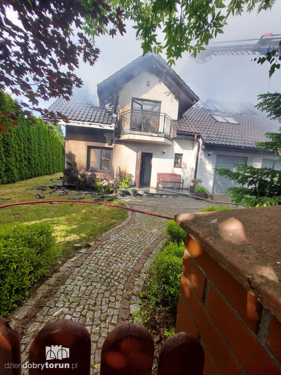 Pożar domu w Przysieku