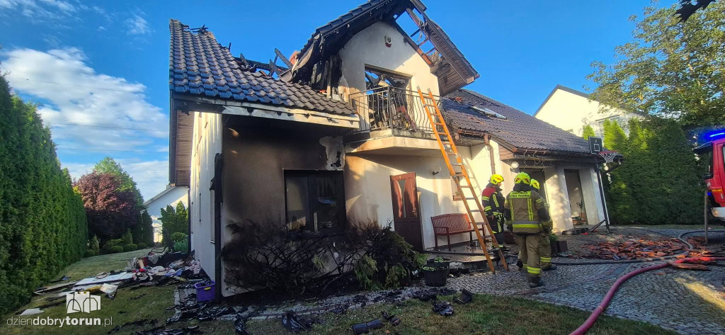 Pożar domu w Przysieku