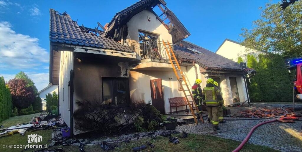 Pożar domu w Przysieku