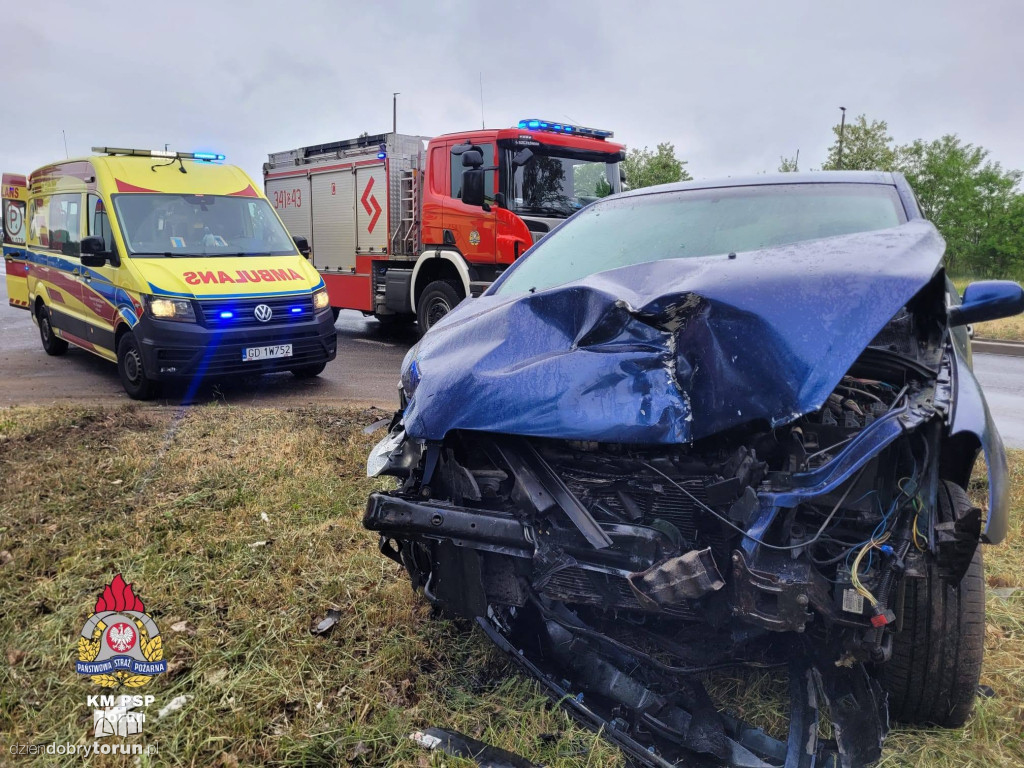 Niebezpieczne chwile na Szosie Bydgoskiej. Trzy osoby ranne