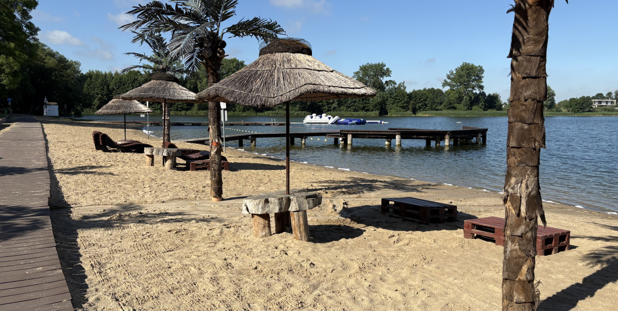 Plaża nad Jeziorem Zamkowym w Wąbrzeźnie