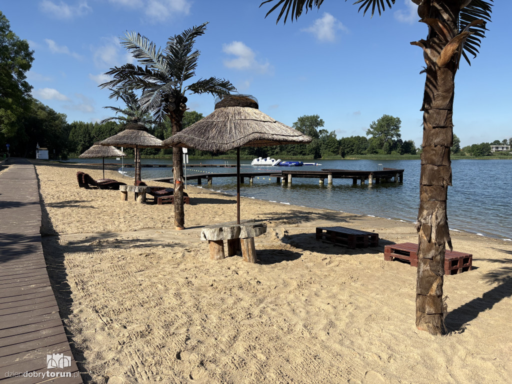 Plaża nad Jeziorem Zamkowym w Wąbrzeźnie
