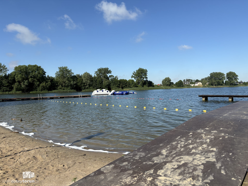 Plaża nad Jeziorem Zamkowym w Wąbrzeźnie