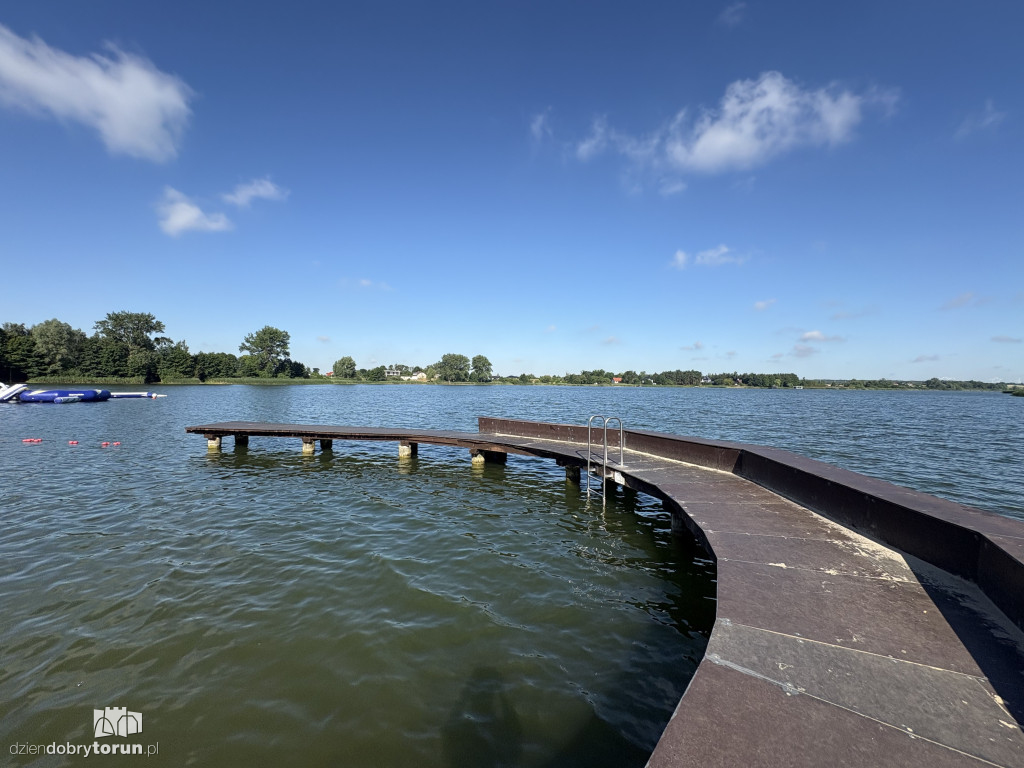 Plaża nad Jeziorem Zamkowym w Wąbrzeźnie