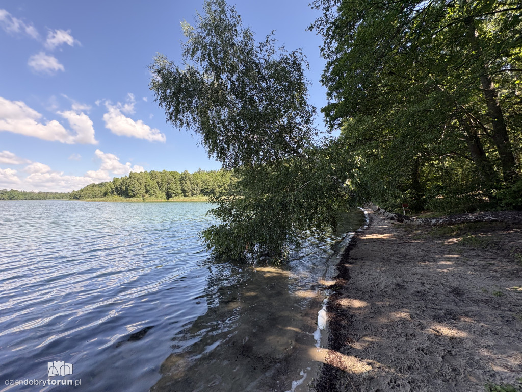 Plaża nad jeziorem w Okoninie