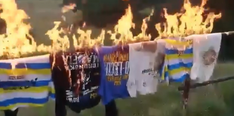Spalili wszystko, co związane z Apatorem! Z dymem poszły szaliki, koszulki...