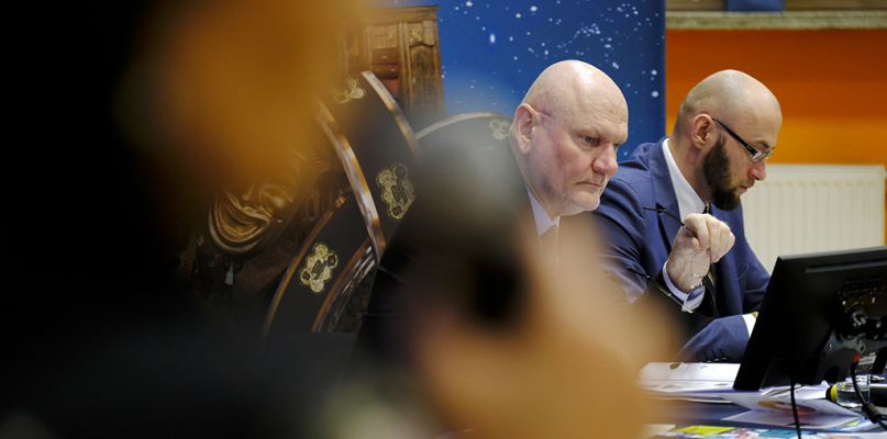 Prezydent Michał Zaleski i jego zastępca Zbigniew Rasielewski. Fot. Wojciech Szabelski, urząd miasta Torunia