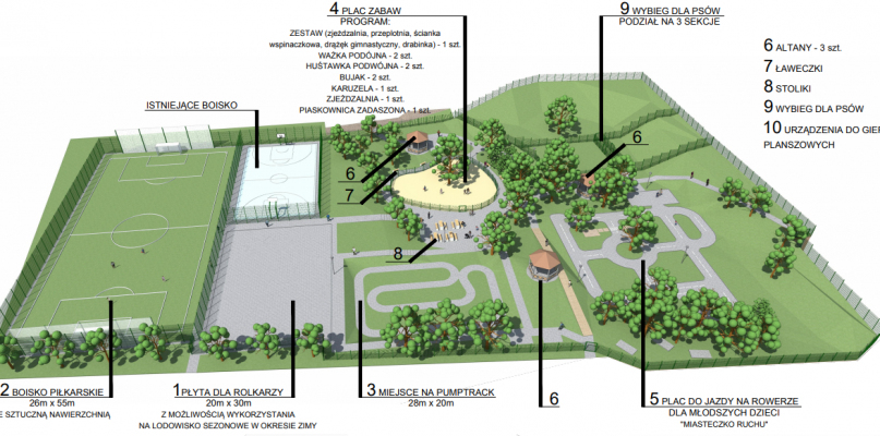 Oto tereny rekreacyjne dla osiedla Bielawy-Grębocin