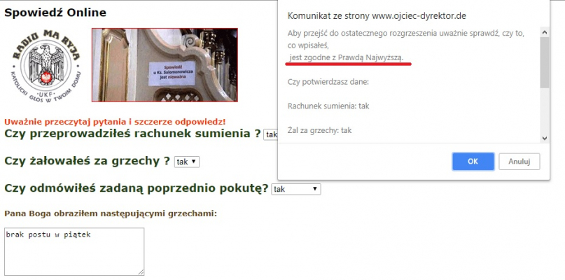 Screen ze strony www.ojciec-dyrektor.de