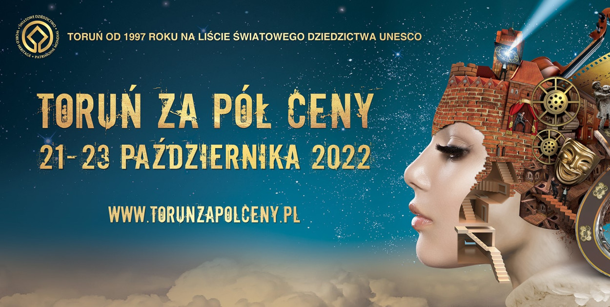 Plakat akcji "Toruń za pół ceny" 