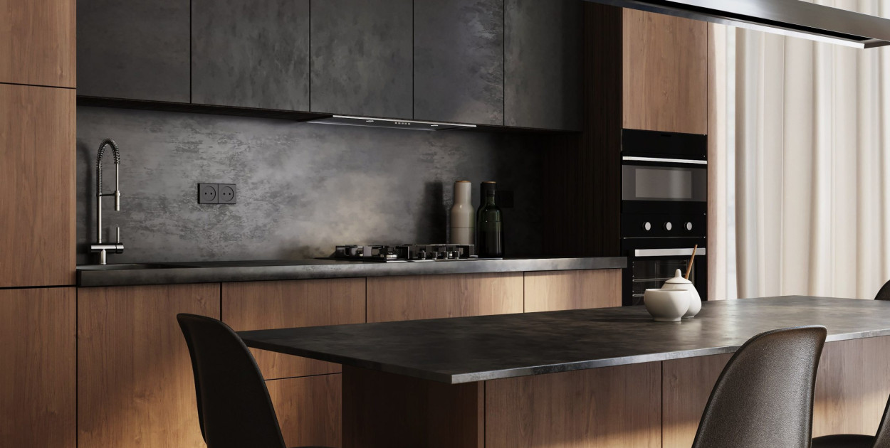 Jaki kolor ścian do brązowych mebli w kuchni?