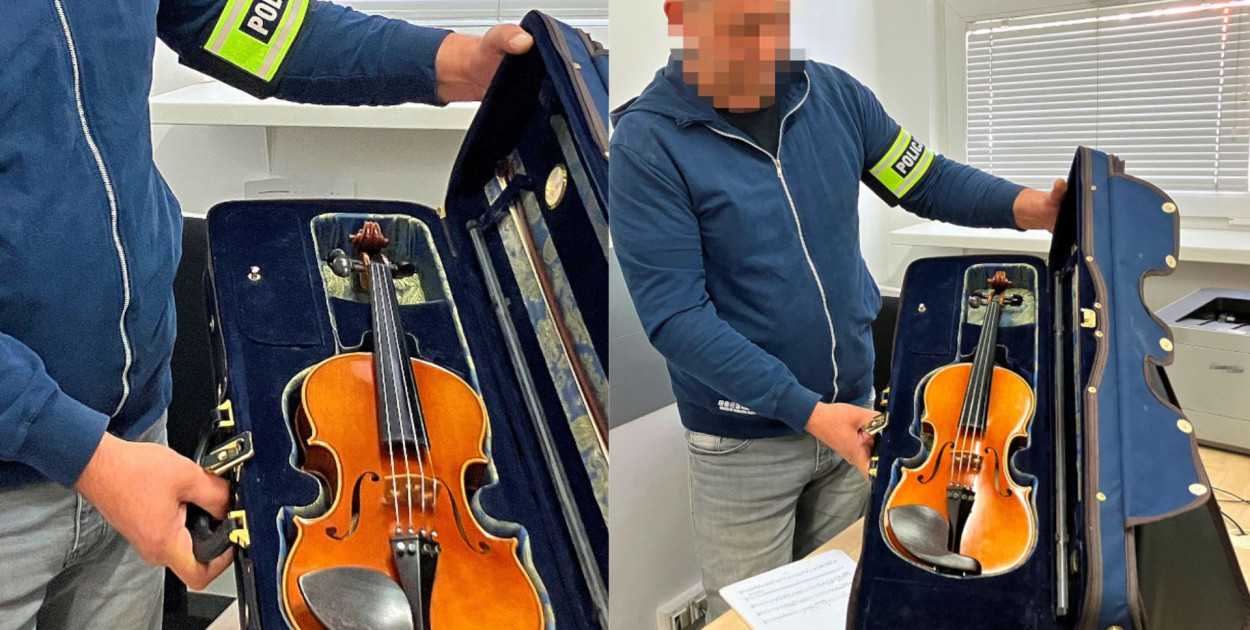 Odnalezione skrzypce. Fot: Komenda Policji 
