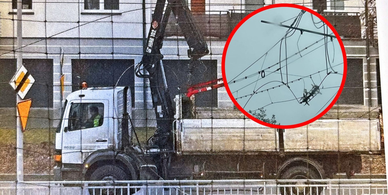 Zerwał trakcję tramwajową i uciekł! Szuka go policja