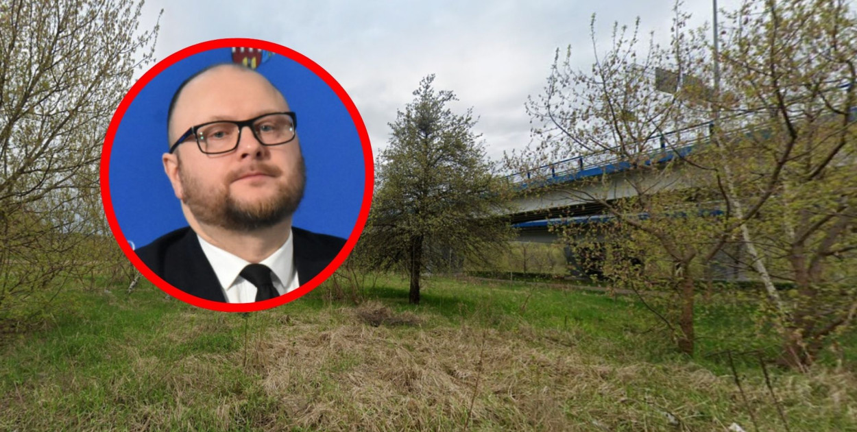 Paweł Gulewski. Fot: Daniel Wisniewski / DDT. Teren przy moście gen. Zawackiej: screen Google Street View
