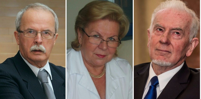 Prof. M. Filar, prof. M. Czerwionka-Szaflarska i prof. W. Tyburski zostali odznaczeni Fot. Andrzej Romański/UMK/nadesłane/T.Berent