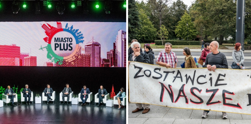 Tuż przed rozpoczęciem forum, mieszkańcy Winnicy protestowali przeciwko wywłaszczeniu fot. Tomasz Berent 