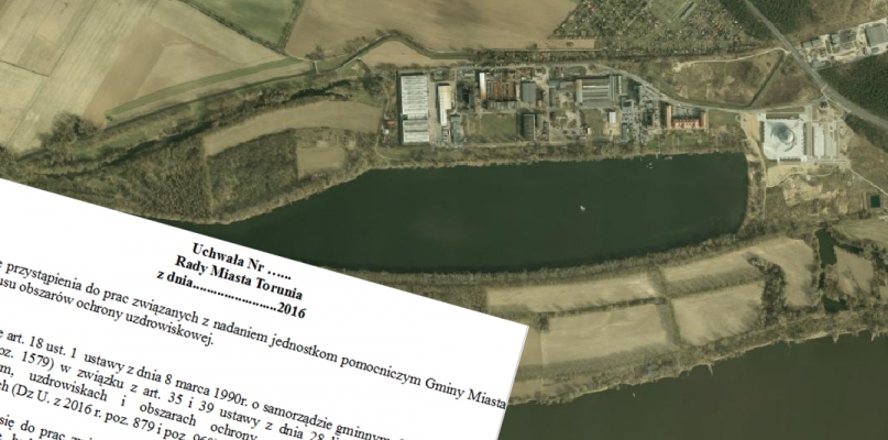 Port Drzewny na zdjęciu satelitarnym, źródło: Geoportal Miasta Torunia, mapa.um.torun.pl
