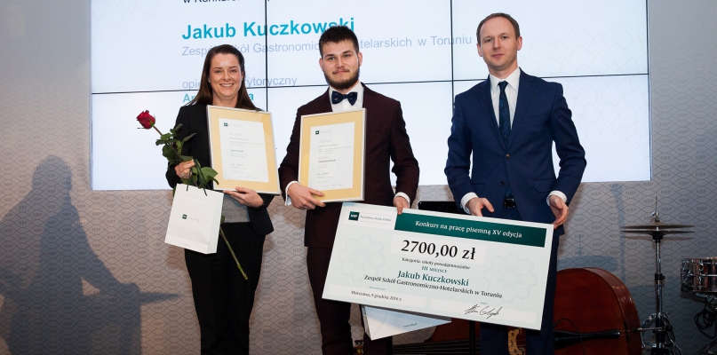 Jakub Kuczkowski z ZSGH w Toruniu zajął trzecie miejsce w prestiżowym konkursie biznesowym, fot. nadesłane