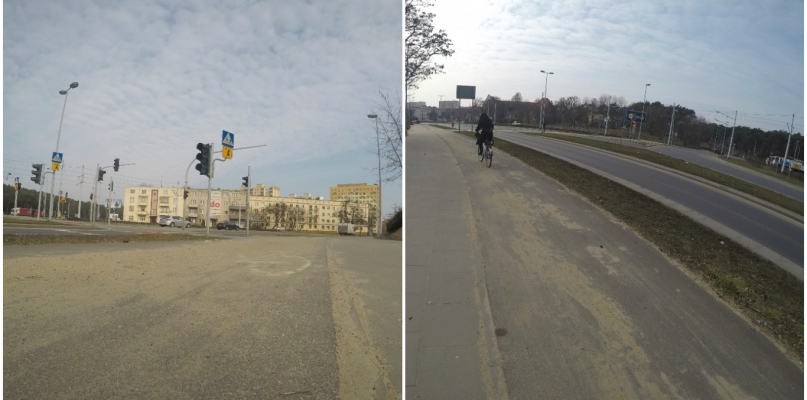 Tak wygląda ścieżka rowerowa na pl. Hoffmanna, fot. Wojciech Giedrys