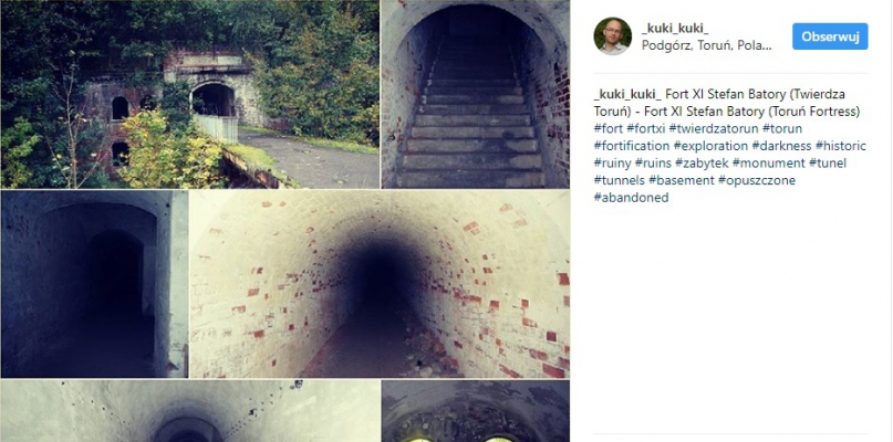 Na Instagramie znajdziemy np. zdjęcia Twierdzy Toruń. Na swoim profilu ma je m.in. _kuki_kuki, źródło: Instagram.com