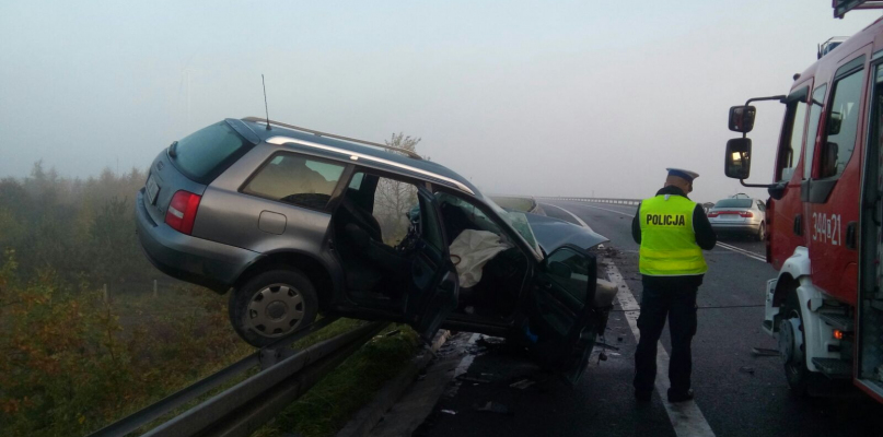 Do wypadku doszło ok. godz. 7 w okolicach Głuchowa, fot. Komenda Miejska Policji w Toruniu