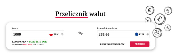 Przelicznik złoty na euro FXMAG