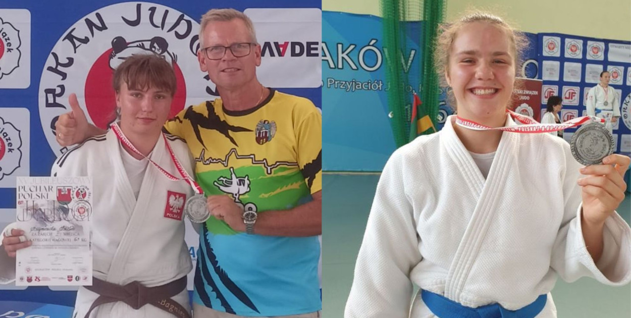 Od lewej - Amelia Bagniewska, fot: Judo UKS Kodokan Toruń. Karolina Matusiak, fot: Judo Toruński Klub Sportowy