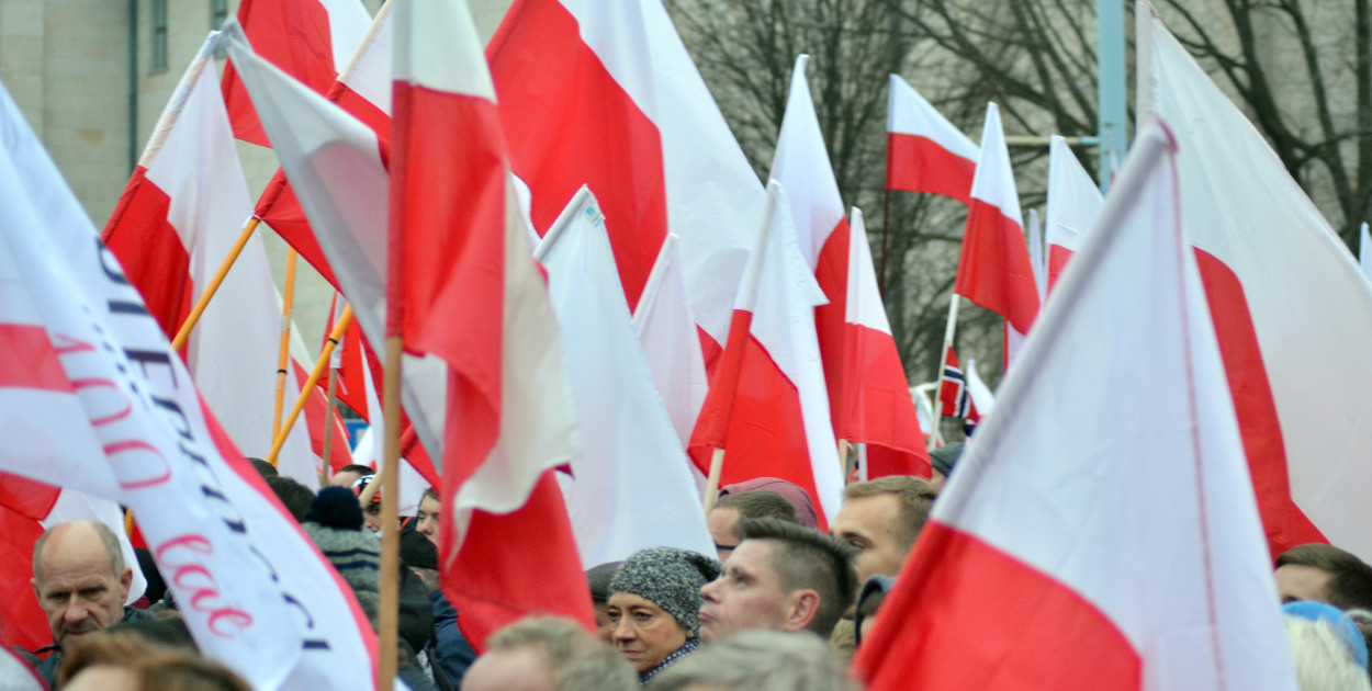 Marsz w Toruniu w obronie polskiej tożsamości. Protest przeciwko usuwaniu krzyży i zmianom w edukacji. Zdjęcie ilustracyjne. Fot. Depositphotos.com