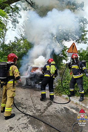 Pożar auta w Zalesiu-13296