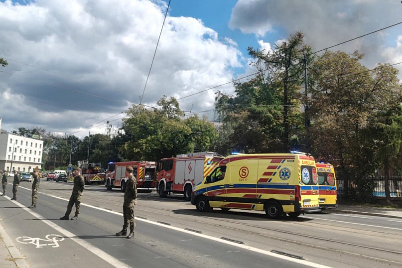 Pożar na budynku straży pożarnej