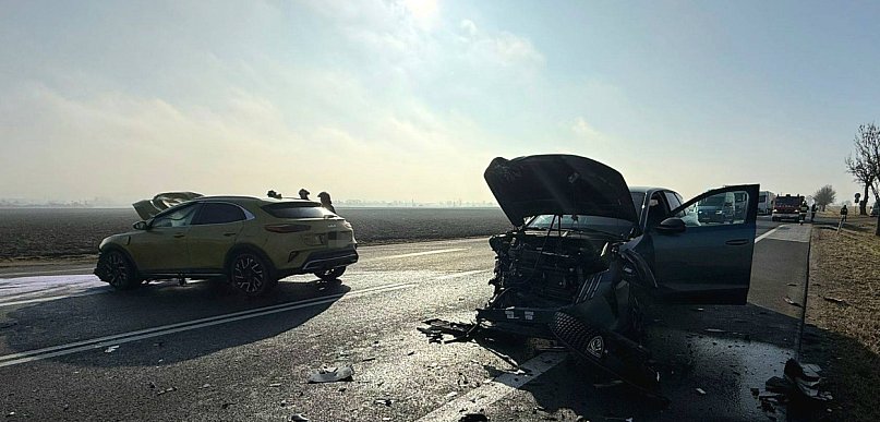 Zderzenie dwóch aut pod Toruniem. Na miejscu wiele służb. Są ranni [FOTO]