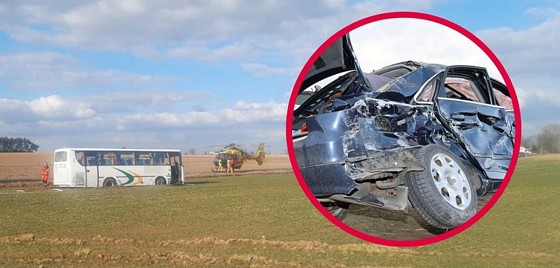 Zderzenie autobusu z osobówką i ranne dzieci. Nowe fakty zmieniają obraz...