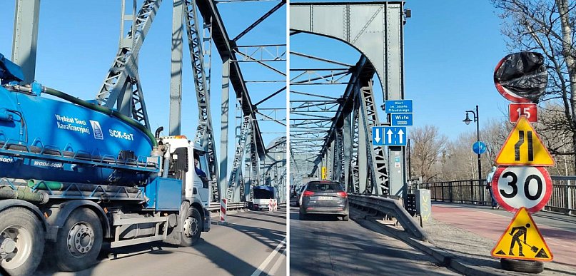 To nie koniec utrudnień. Most Piłsudskiego znów w akcji [FOTO]