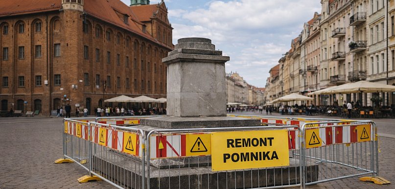 Pomnik Kopernika zniknął z Rynku. Powód może zaskoczyć. "Stanie makieta"