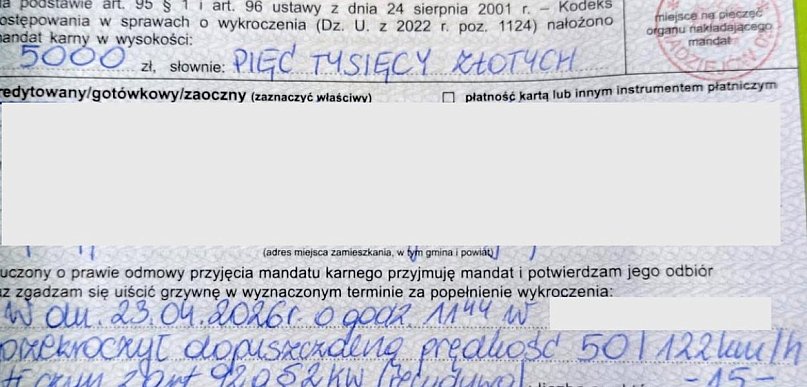 Region: 122 km/h w terenie zabudowanym. Tym razem kara była podwójna