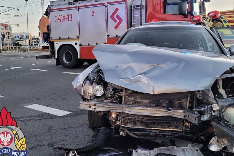 Wypadek na skrzyżowaniu Bema z Szosą Chełmińską