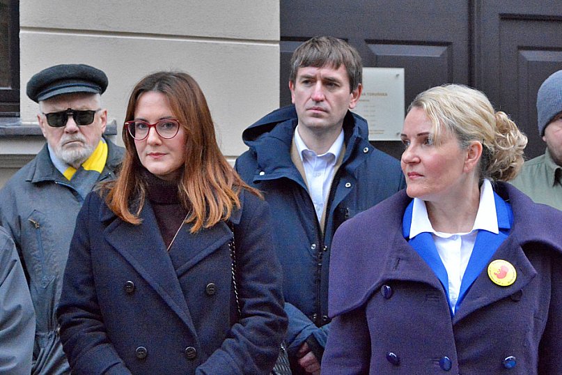 Konferencja prasowa przed Kurią Diecezjalną