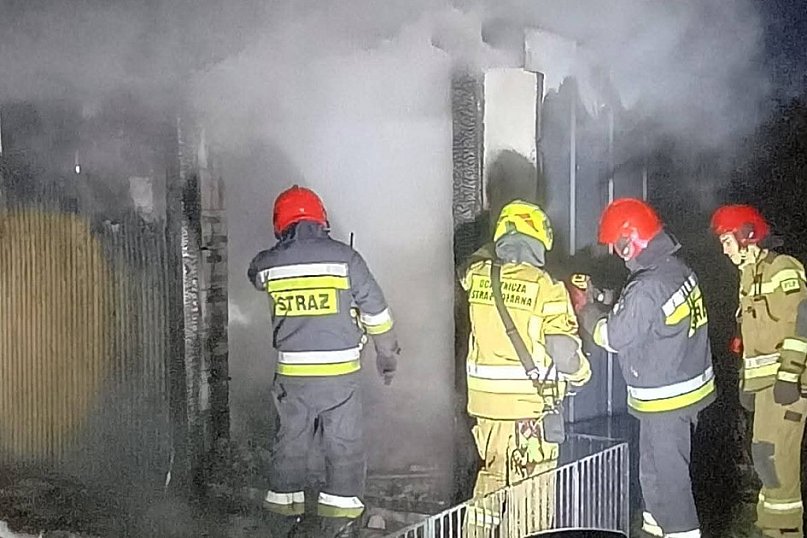 Pożar sauny zewnętrznej