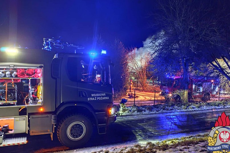 Pożar domku letniskowego