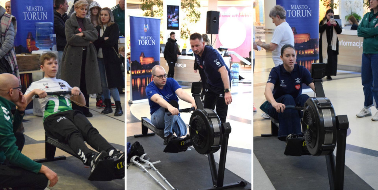 Wiosłowali metr po metrze. Tak wspierano WOŚP w Galerii Copernicus [FOTO]