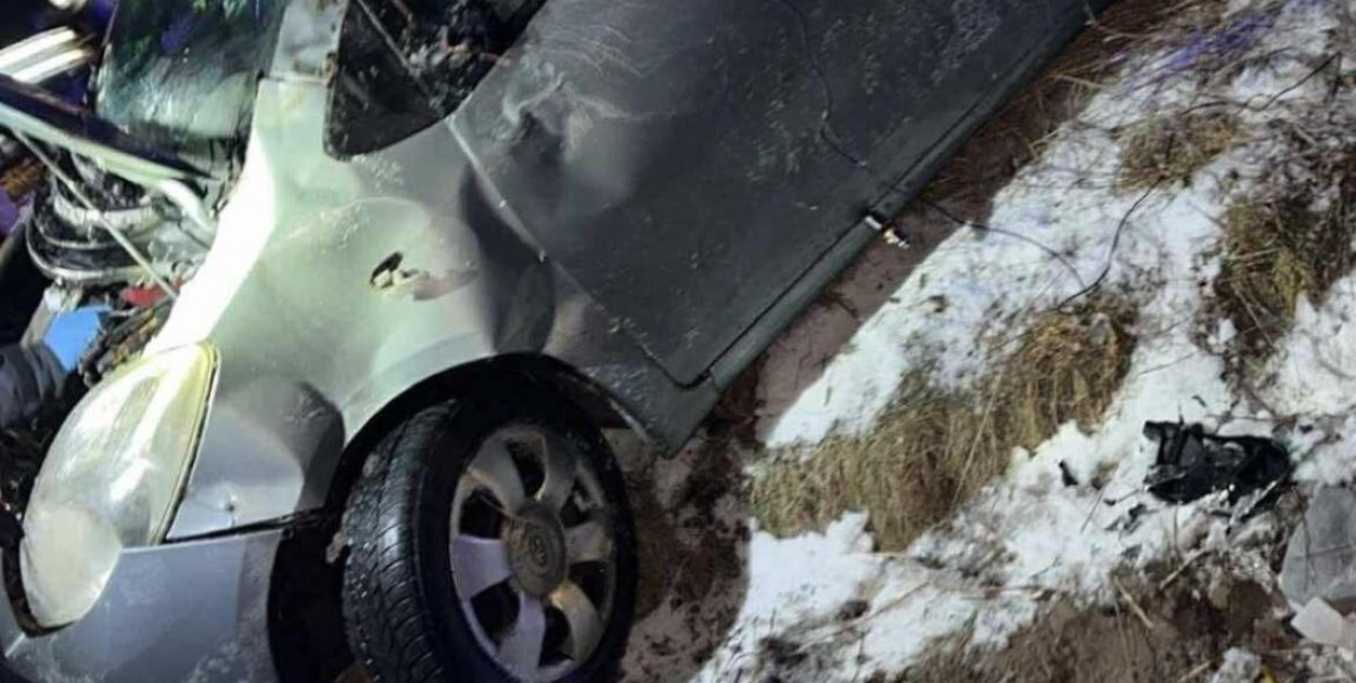 Dachowanie na drodze wojewódzkiej. Auto wypadło z trasy [FOTO]