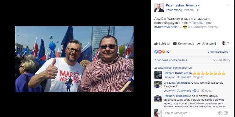 fot. profil senatora Termińskiego na Facebooku