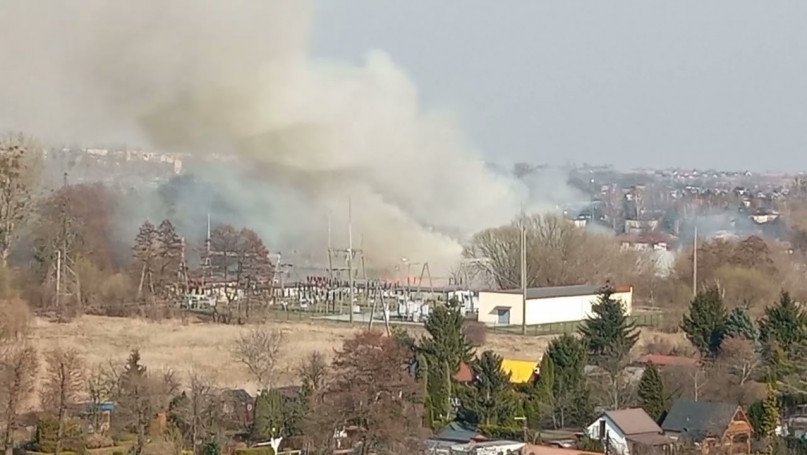 Pożar trawy przy ul. Bukowej w Toruniu